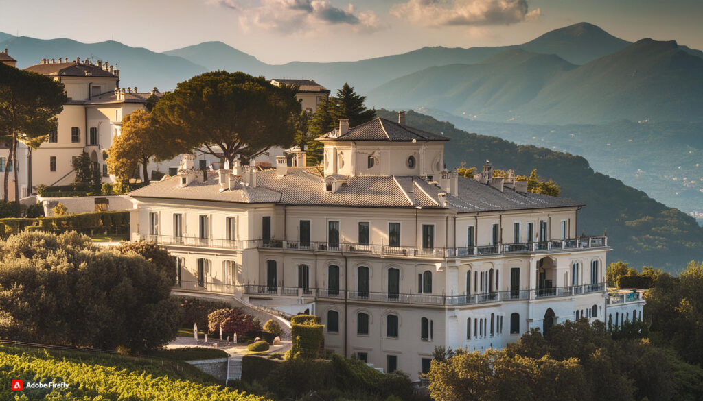 Firefly Make a photo of very luxurious real state property in italia with a very hyper realistic loo