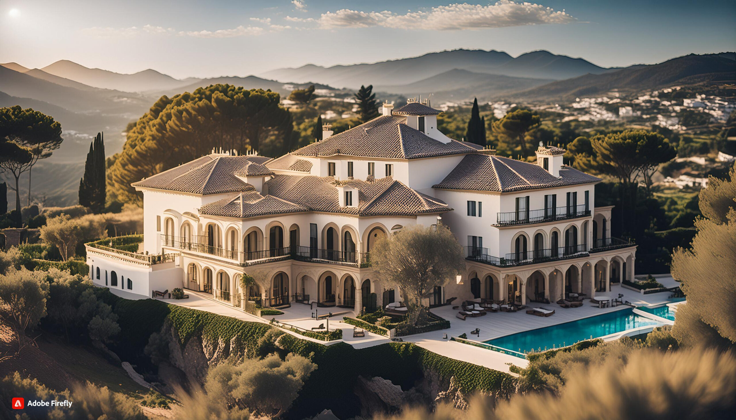 Firefly Make a photo of very luxurious real state property in spain with a very hyper realistic look